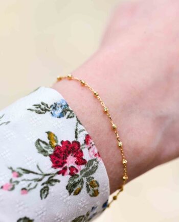 poignet bracelet en or chemise à fleurs