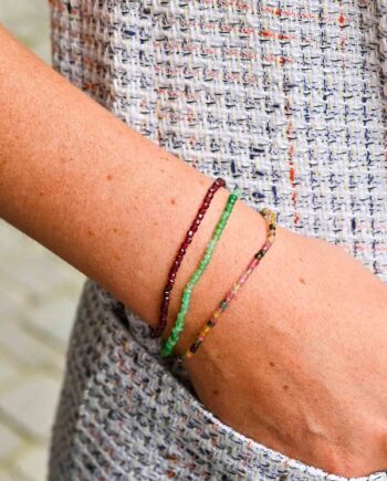 bracelet poignet perles vertes rouges roses chrysoprases