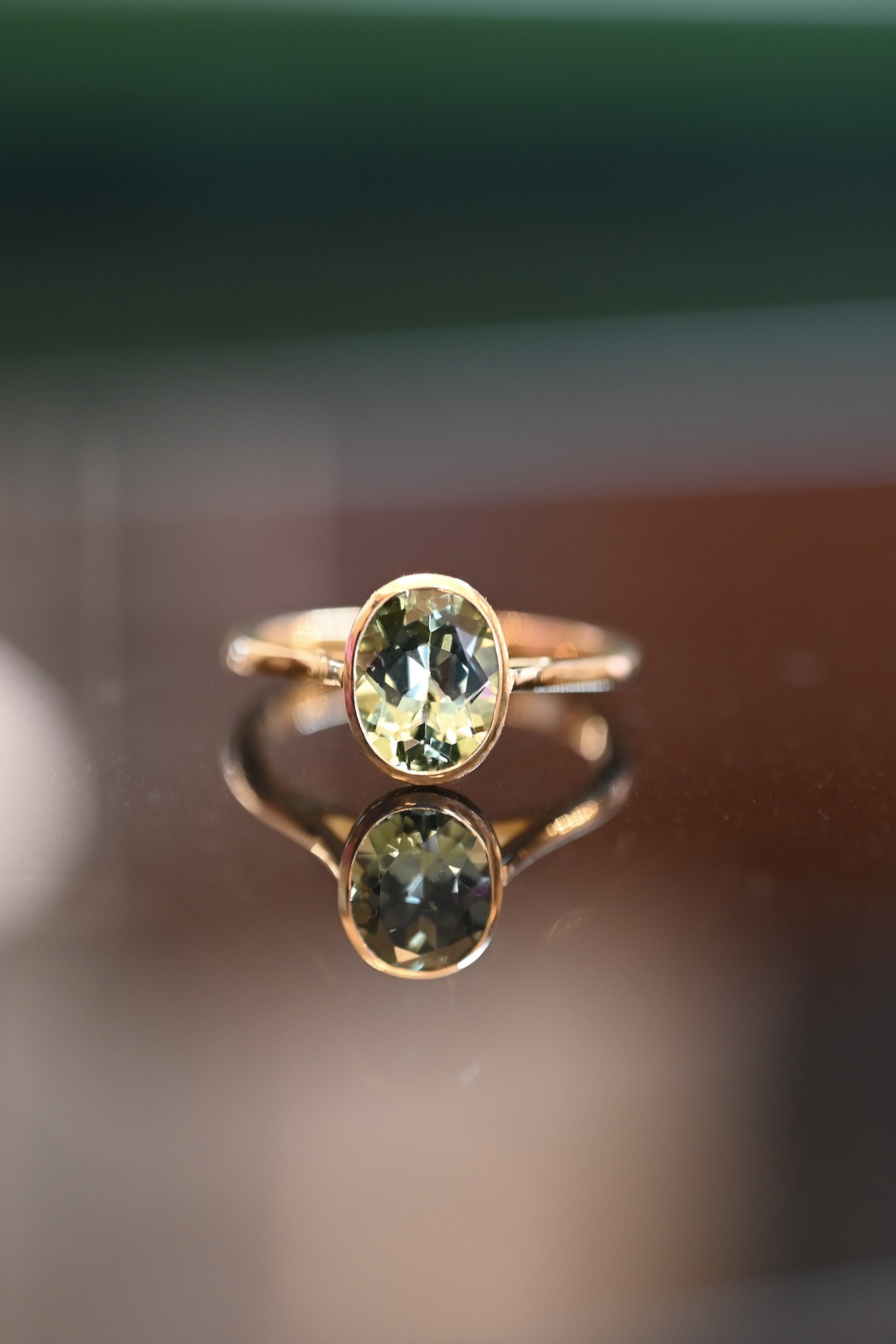 Bague Théia - Or jaune et tourmaline verte