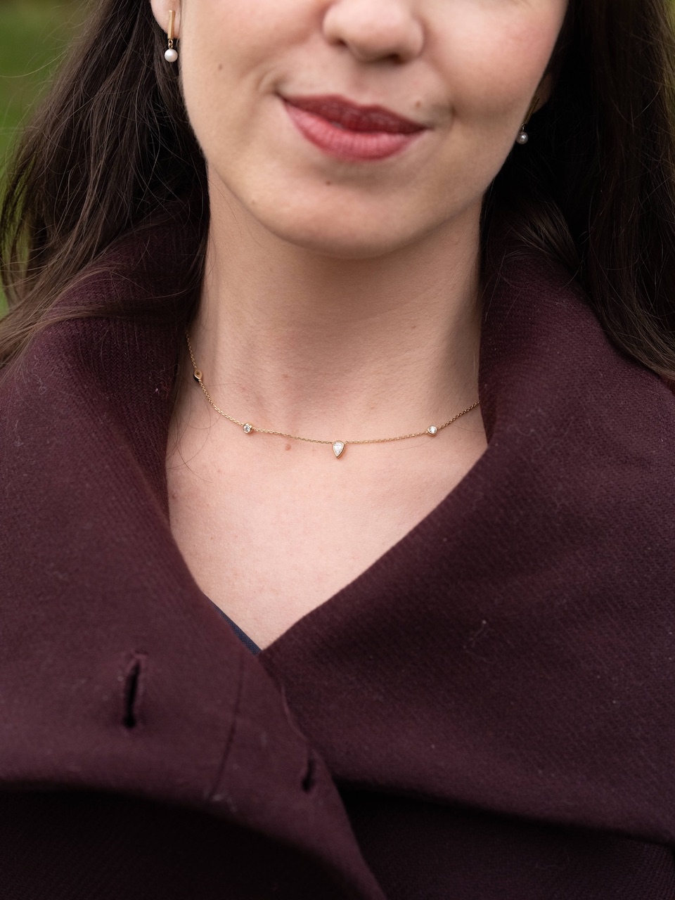 collier manteau bordeau