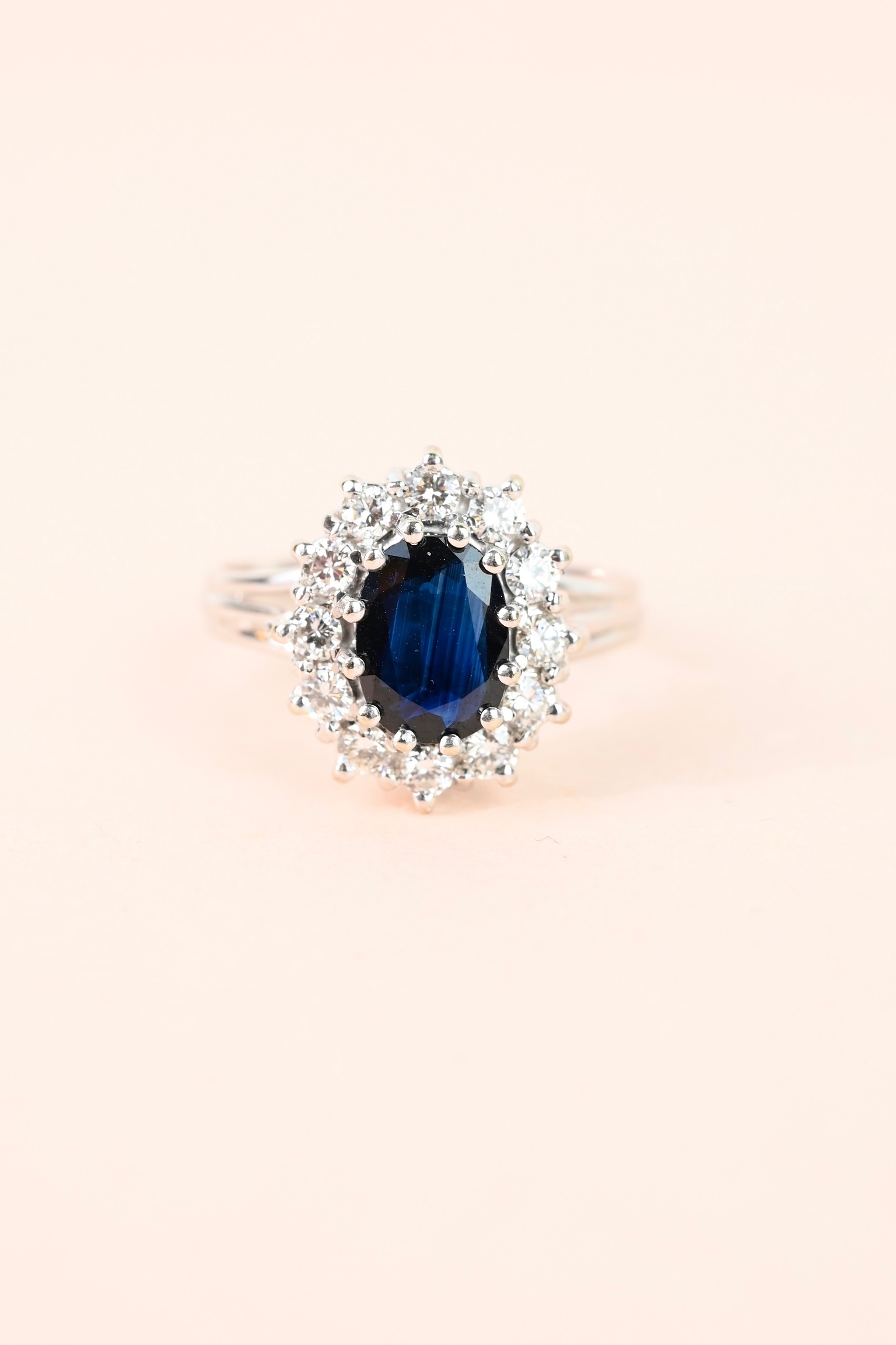 Bague or blanc saphir et diamants - Margaux
