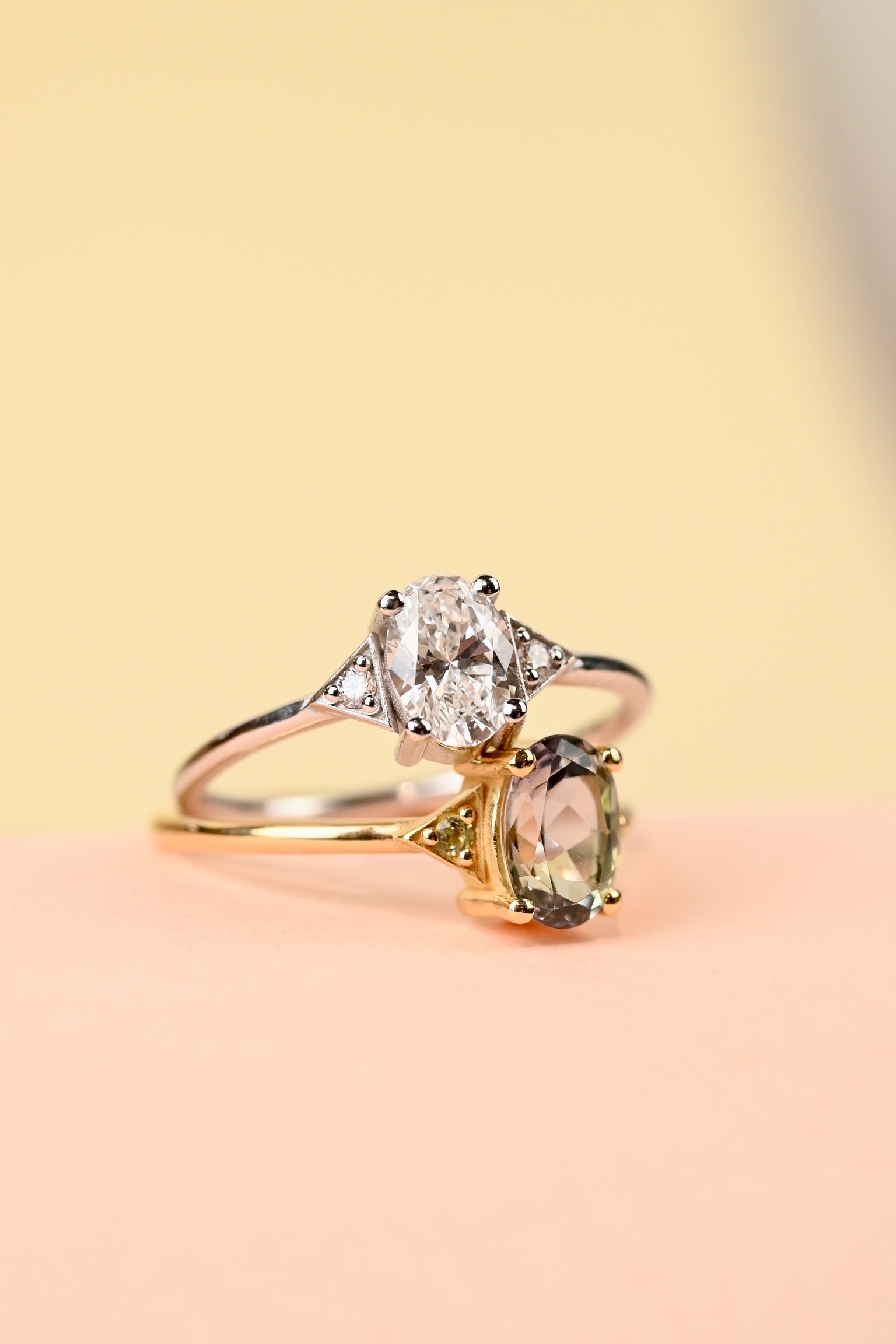 Bague or jaune diamant oval - Luce