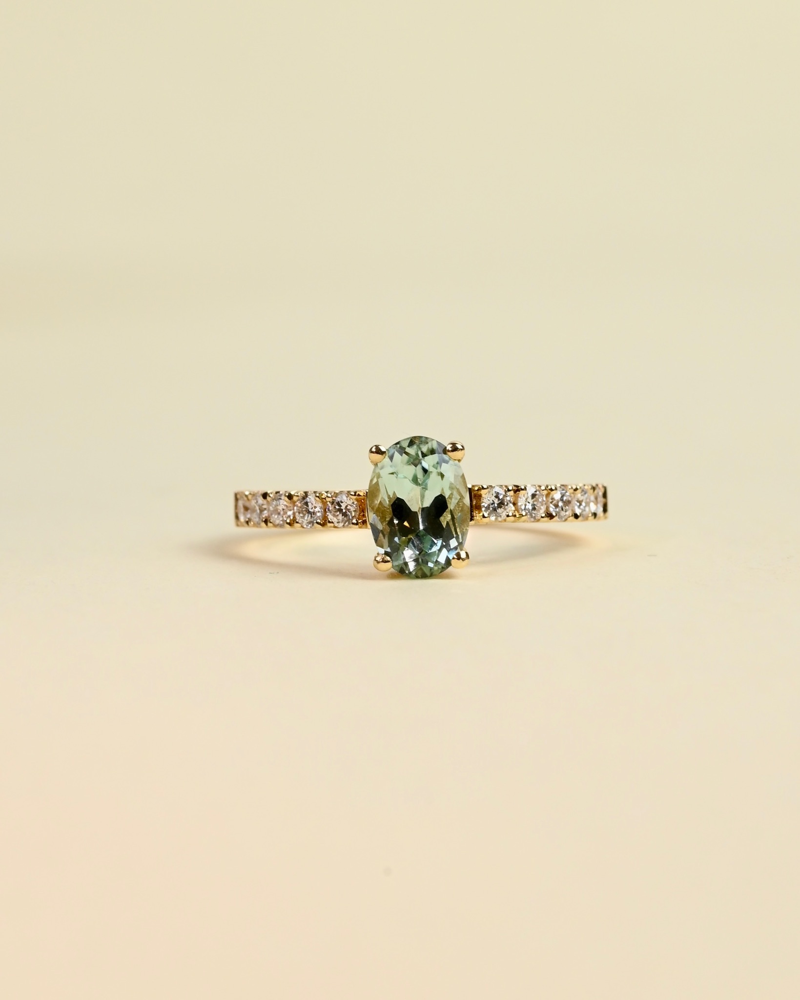 Bague or jaune, tourmaline et diamants - Amalia Oval